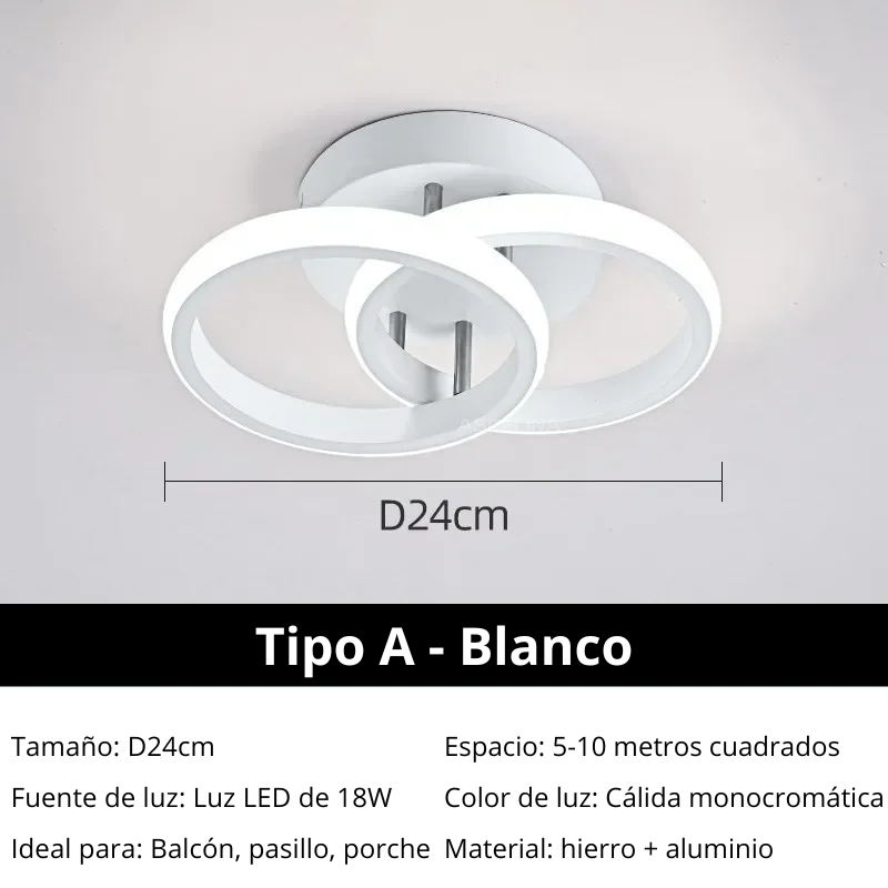 Luces LED modernas para techo, iluminación nórdica