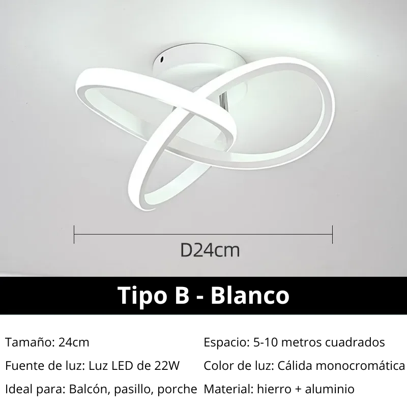 Luces LED modernas para techo, iluminación nórdica