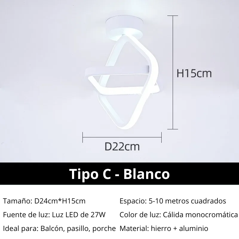 Luces LED modernas para techo, iluminación nórdica