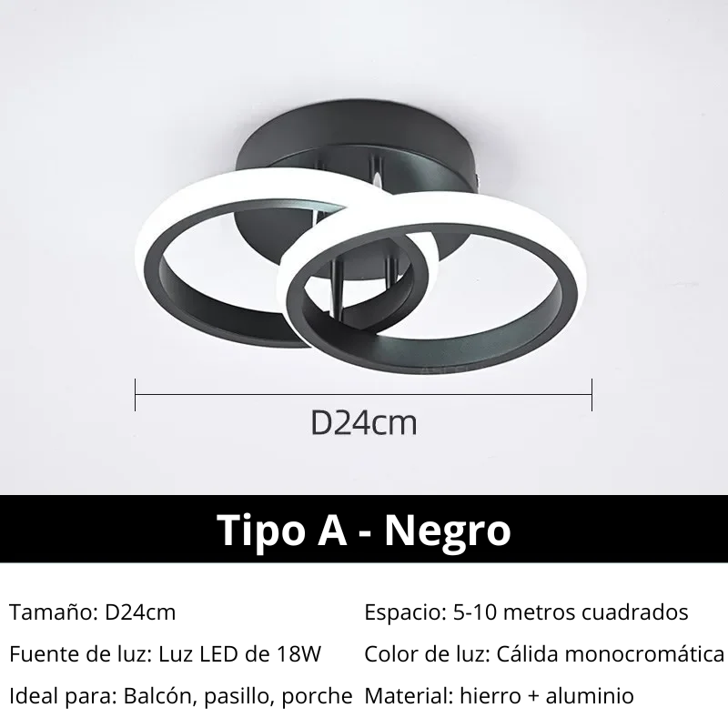 Luces LED modernas para techo, iluminación nórdica