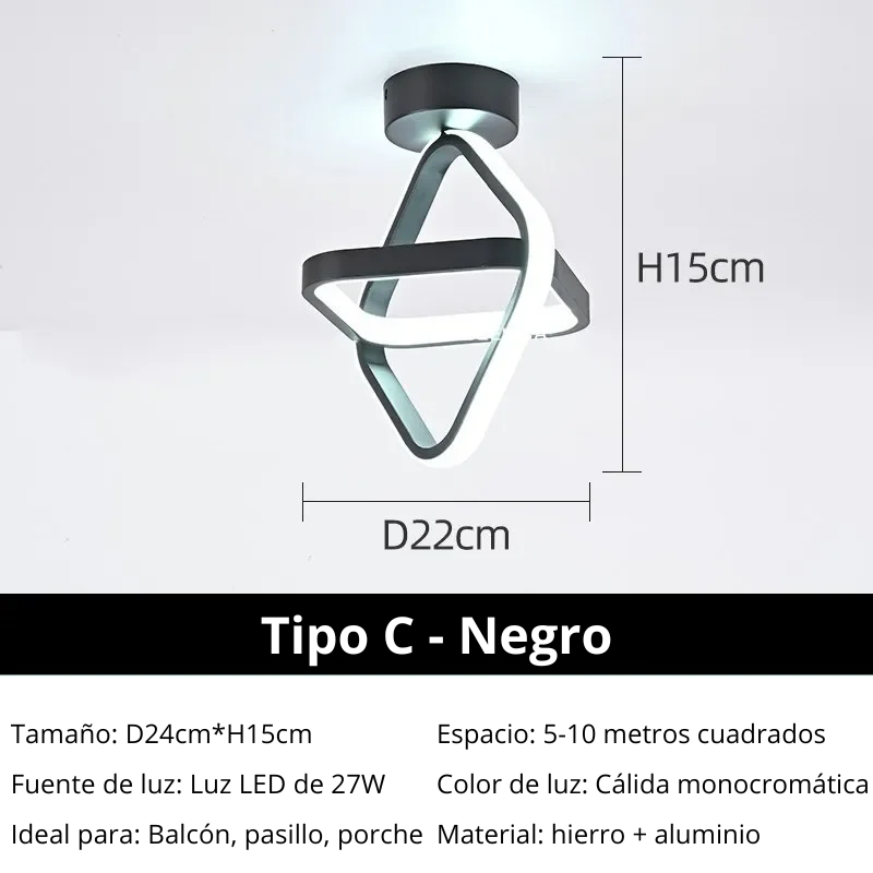 Luces LED modernas para techo, iluminación nórdica