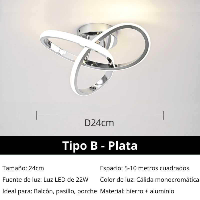 Luces LED modernas para techo, iluminación nórdica