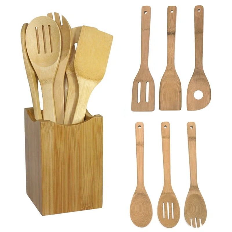 Juego de Utensilios de Cocina de Madera